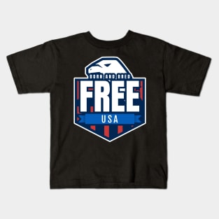 Born and bred free USA eagle Kids T-Shirt